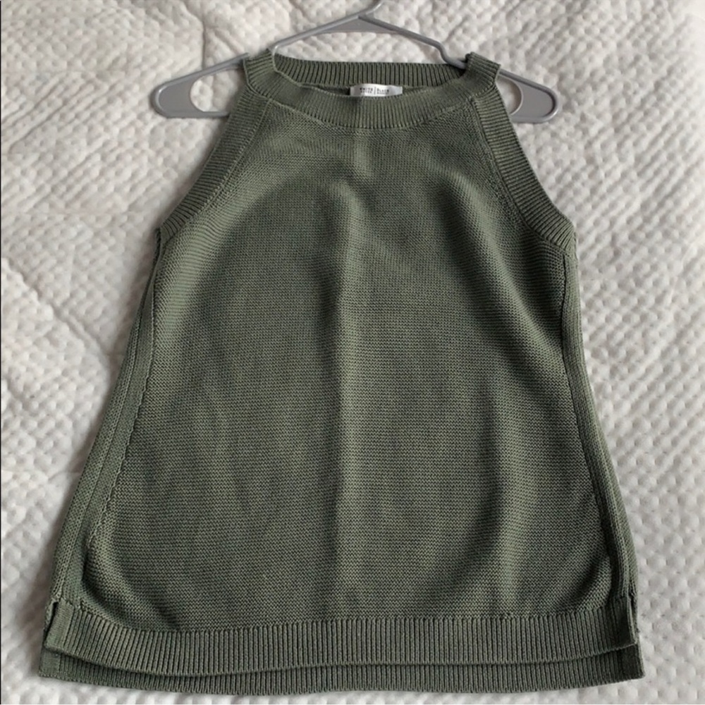 White House Black Market Green Knit Top